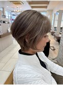 アプリコットオレンジハイライトカラーバレイヤージュ