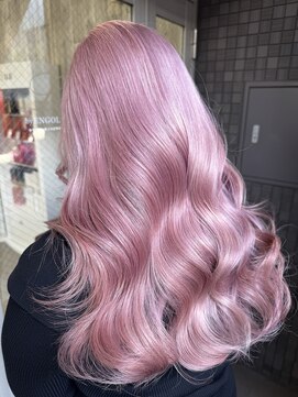 ピンクラベンダー/ピンクベージュ/ブリーチカラー/ハイトーン