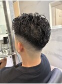フェードアップバングスパイラルパーマ