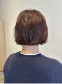 bob / orange brown color / perm
