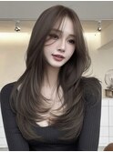 韓国風レイヤーカット/ロングレイヤー/ハッシュカット/10代20代