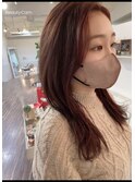 大人セミロング×ピンクベージュ