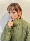 イヤリングカラーと外ハネでお洒落ボブ