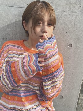 シロク センター南(SHIROKU) ミニボブ/透明感ベージュ/ツヤオレンジ/美肌カラー/ヘッドスパ