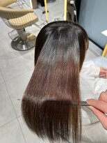 ロンドメリア 天神大名店(Lond Melia)&nbsp;★グレージュカラー斜めバングデザインカラーシルキー ベージュ