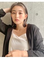 アッシュ 笹塚店(Ash)&nbsp;ミニウルフ/くすみブルー/イヤリングカラー/韓国ヘア[U24/笹塚]