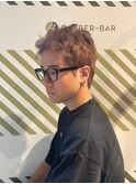 メンズの透明感くすみカラー×アップバング 爽やかショート#3