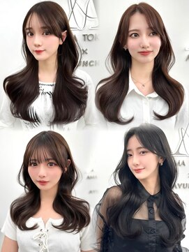 アマトウキョウ アユンチェ(AMA TOKYO×AYUNCHE) 前髪顔まわり韓国ヘアレイヤーカットサイドバンク2wayバンク韓国