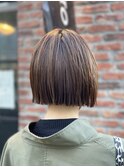 30代40代大人可愛い小顔くせ毛風パーマミニボブパーマ