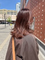 コワファースト 大分(COIFF1RST)&nbsp;ピンクブラウンカラーのミディアムstyle