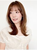 ☆ 韓国風レイヤー セミロングシースルーバング☆イメチェン