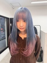 ワンバイワンヘアーツー(OnexOne HAIR2)&nbsp;ルーツネイビー、エンドピンク