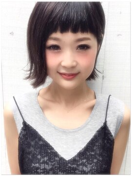 ローランド(Rowland) 切りっぱなしボブ☆パッツンバング☆ダークアッシュ☆