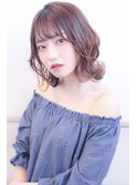 シースルーバング 外ハネ くびれボブ