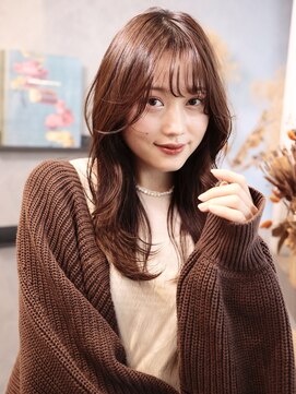 エムスラッシュ みなとみらい馬車道店(M SLASH) 馬車道/ピンクブラウン/カーテンバング/レイヤーロング