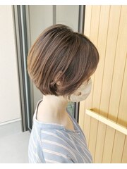 丸みショート20代30代40代50代ヘアスタイル◇トップふんわり