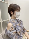 耳掛けナチュラル小顔マッシュショート　