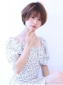 【大人可愛い20代30代40代丸み前下がりひし形ショートボブ】