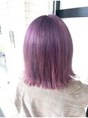 ピンクパープルの外はねボブ