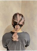 編みおろしヘアアレンジ/結婚式お呼ばれヘア/成人式ヘア