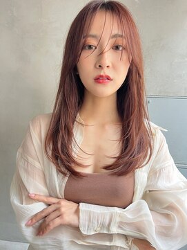 エイミー(Aimee) Aimee 町田　シースルーバング×ピンクベージュ