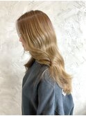 韓国レイヤー／ミルクティーベージュ／髪質改善
