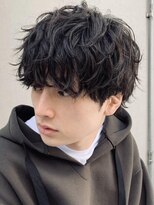 メンズマッシュシャドウパーマ毛流れニュアンスパーマ韓国原宿
