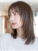 20代30代かわいい/顔周りレイヤー/髪質改善/髪質改善ストレート