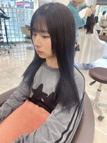 アッシュ 下北沢店(Ash) 毛先ブリーチありブルーブラック