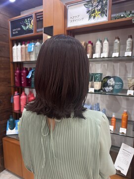 プランタンアヴェダ(printemps AVEDA) くびれロブ×ピンクブラウンカラー