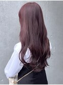 【ブリーチなしWカラー】ワインレッド♪