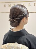 留袖ヘアセット/大人かわいい上品なシンプルシニヨン