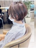 ショートボブ髪型30代40代50代前髪あり前髪無し面長丸顔【西村ss