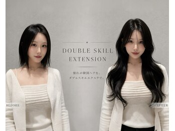 ヘアサロンJの写真/韓国の2mmの結び目をゴムでまとめるダブルスキルエクステ!様々な色やインナー&ハイライトを入れた髪型に♪