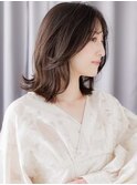 黒髪クラゲヘアくびれレイヤーミディアムウルフ20代30代X上尾