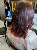切りっぱなしボブ×流行りのインナーカラー