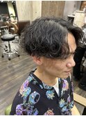 センターパート×波巻き
