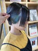 リブロ(liblo)&nbsp;ラインショート × インナーカラー(グリーン)【liblo】