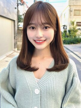 ミラリー トウキョウ(Mirareee Tokyo) 20代30代40代◎前髪パーマグレーベージュレイヤーロング黒髪