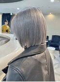 切りっぱなしボブミニボブハイトーンボブシルバーカラー