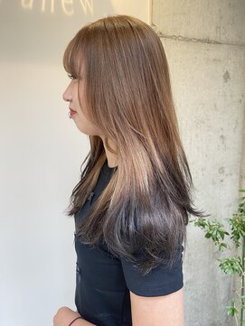 キャンバスアニュー 川崎(canvas anew.) レイヤーカット  裾カラー ／ハイトーン／川崎