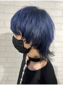 20代30代透明感暗髪アッシュブルーグレージュ丸み
