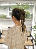 編み下ろしヘアアレンジ/博多ヘアアレンジ/結婚式ヘア
