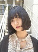 ミディアムボブ/顔まわりカット/姫カット
