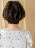 くすみベージュひし形ショートマッシュパーマ315X志木30代40代