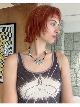 束 layer bob／coral orange color