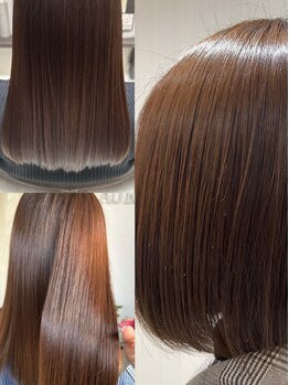 大人女性に人気☆低アルカリ処方でダメージを抑えながら、明るい白髪染めを実現！低刺激で艶感UP♪