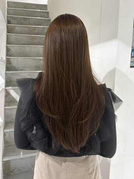 ヨーク(YOKE) レイヤーカット中明度カラーダブルカラーヘーゼルベージュ