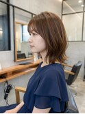 切りっぱなし外ハネミディアムボブ