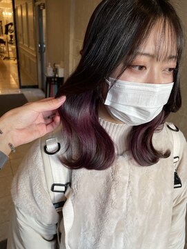ヘアスタジオ アルス 御池店(hair Studio A.R.S) インナーピンクパープル #ミディアムヘア